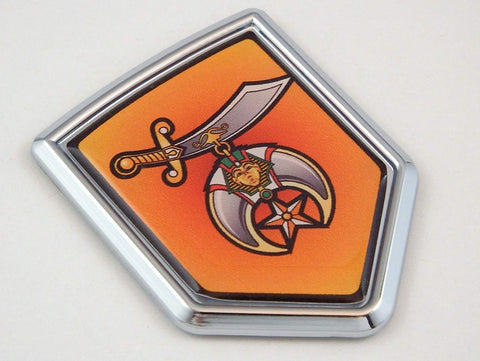 Shriners Masonic Decal Car Chrome Emblem Sticker Badge Crest Auto Bike