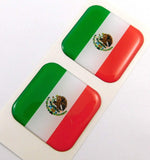 Mexico Mexican Flag Square Domed Decal car Bike Gel Stickers 1.5" 2pc