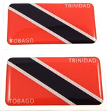 Trinidad and Tobago Flag Domed Decal 3D Sticker Emblem 2.6" Set of 2 Decals