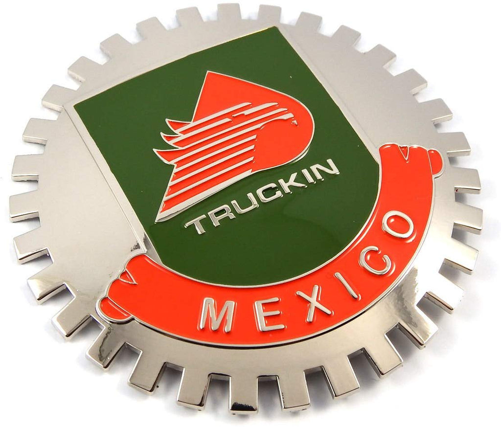 Truckin Mexico Grille Badge for car Truck Grill Mount Mexican Flag