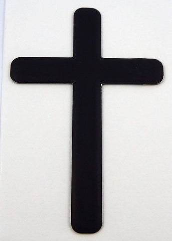 Jesus Cross Black Decal Emblem 3D Sticker car Bike auto 2"x3"