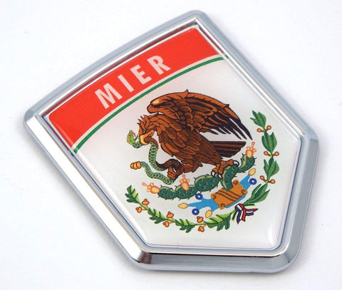 Mier Mexico Flag Mexican Car Emblem Chrome Bike Decal 3D Sticker MX16