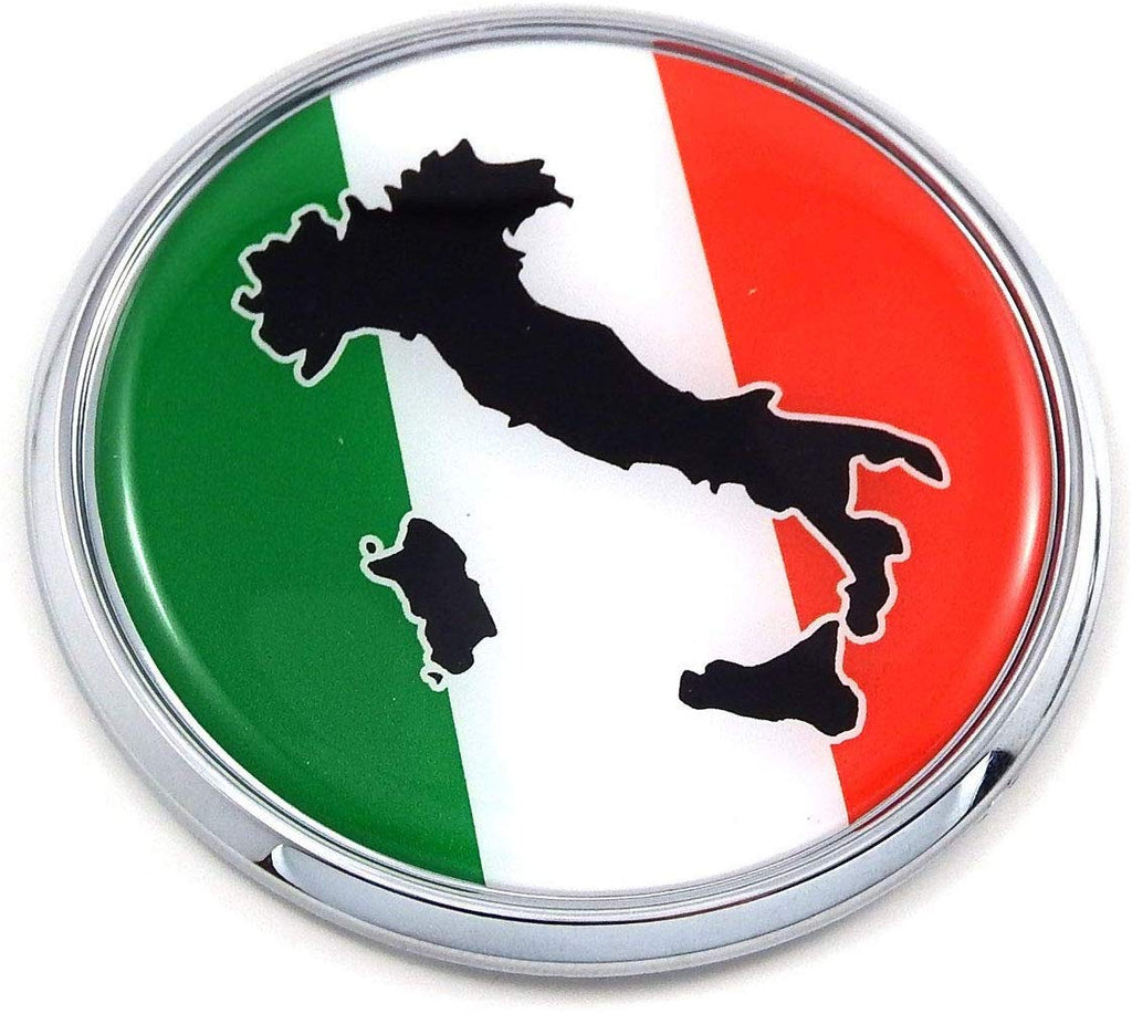 Italy Italia Italian Flag 2.75" Car Chrome Round Emblem Decal 3D Badge