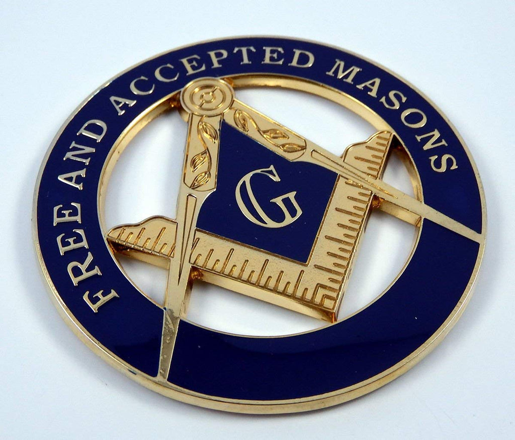 Car Chrome Decals Free and Accepted Masons Masonic Emblem 3" Metal Emblem 3D MAS6