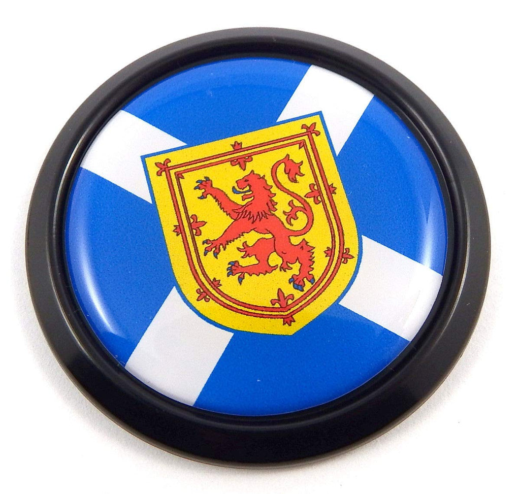 Scotland Scottish Black Round Flag Car Decal Emblem Bumper 3D Sticker 1.85"
