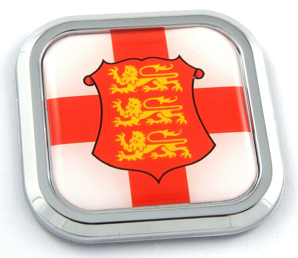 England Flag Square Chrome rim Emblem Car 3D Decal Badge Hood Bumper sticker 2"