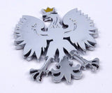 Poland 2.5" Polish Polski Eagle with Golden Crown Chrome 3D Emblem Decal Polska