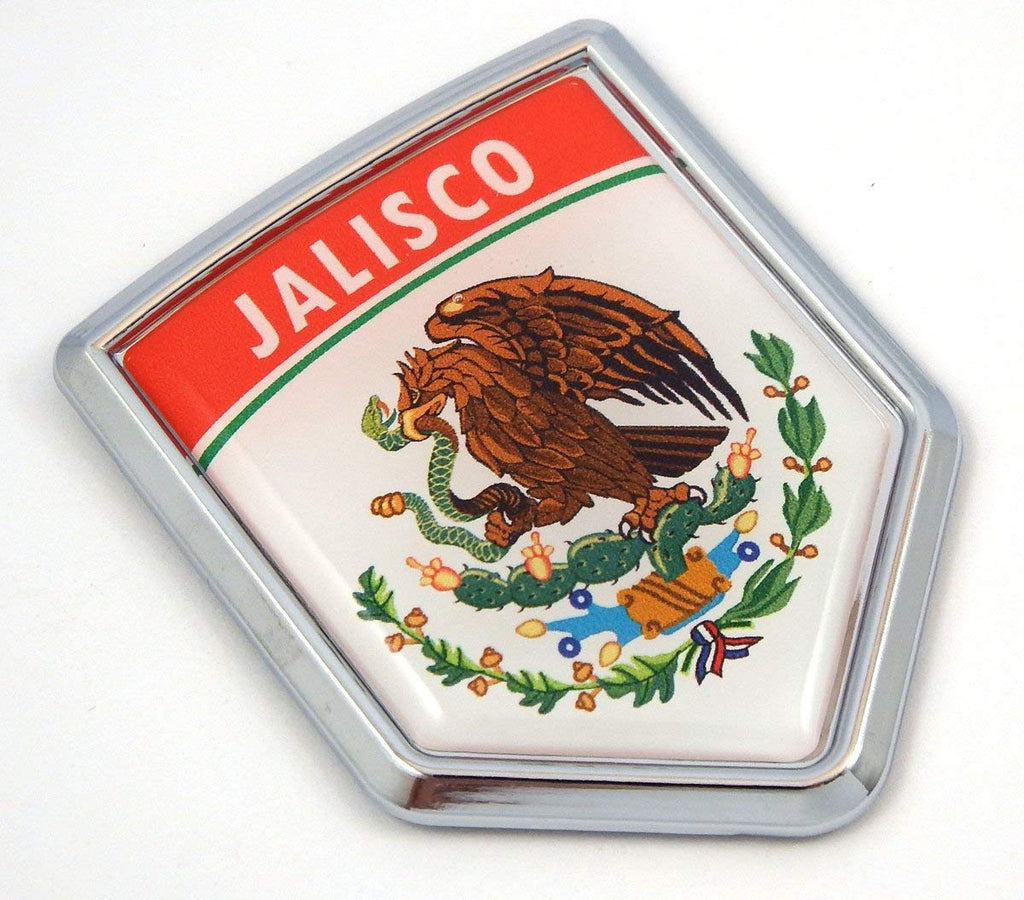 Jalisco Mexico Flag Mexican Car Emblem Chrome Bike Decal 3D Sticker MX22