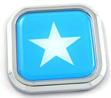Somalia Flag Square Chrome rim Emblem Car 3D Decal Badge Hood Bumper sticker 2"