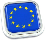 European Union Flag Square Chrome Emblem Car 3D Decal Badge Bumper sticker 2"