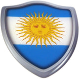 Argentina Flag Shield Domed Decal 3D Look Edge Emblem Resin car Sticker 2.6"x3"