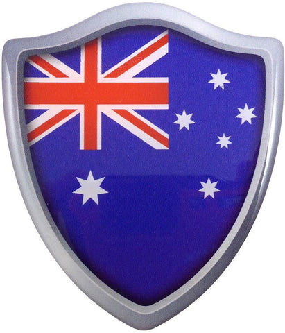 Australia Flag Shield Domed Decal 3D Look Edge Emblem Resin car Sticker 2.6"x3"