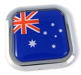 Australia Flag Square Chrome rim Emblem Car 3D Decal BadgeBumper sticker 2"