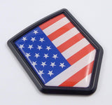USA American Flag Black Shield Emblem Car Bike Decal Crest 3D Sticker