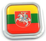 Lithuania Flag Square Chrome rim Emblem Car 3D Decal Badge Bumper sticker 2"