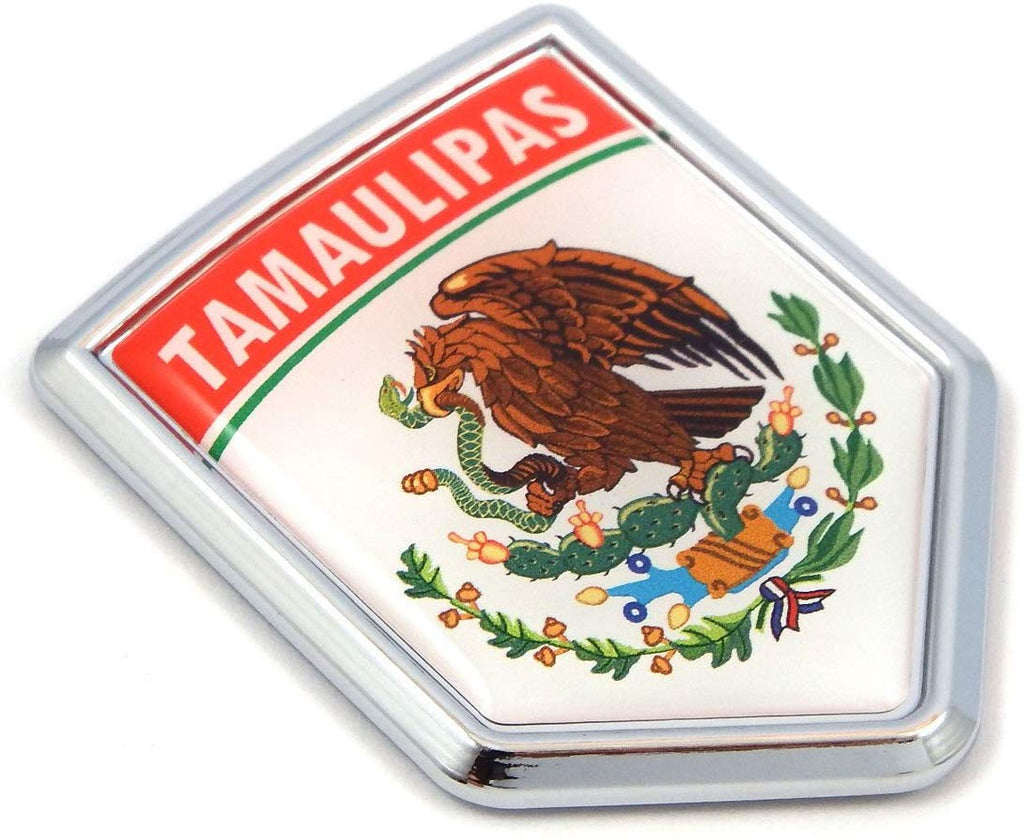 Tamaulipas Mexico Flag Mexican Car Emblem Chrome Bike Decal 3D Sticker MX8