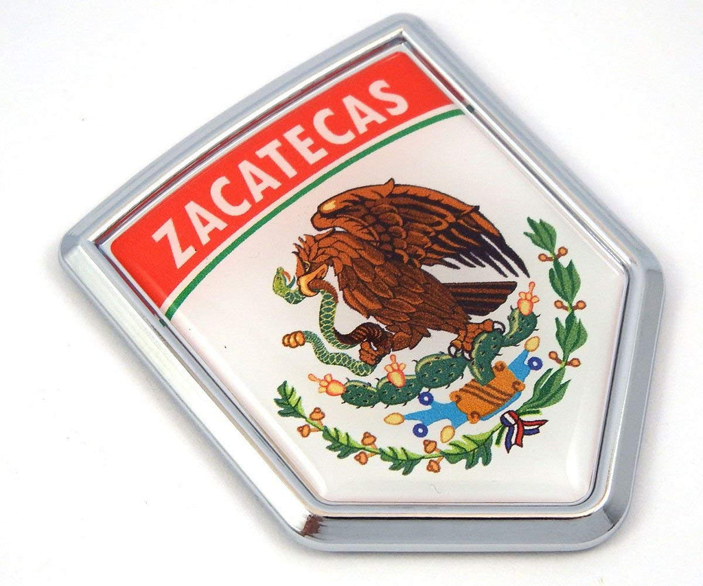Zacatecas Mexico Flag Mexican Car Emblem Chrome Bike Decal 3D Sticker MX24