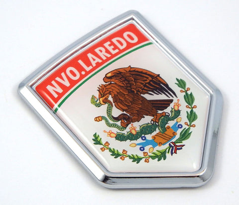 Nvo Laredo Mexico Flag Mexican Car Emblem Chrome Bike Decal 3D Sticker MX4