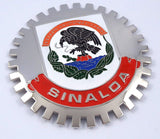 Grille Badge Sinaloa Mexico CRES for car Truck Grill Mount Flag Emblem Chrome