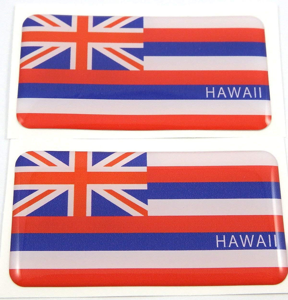 Hawaii Flag Domed Decal 3D Sticker Emblem 2.6" Set of 2 Decals