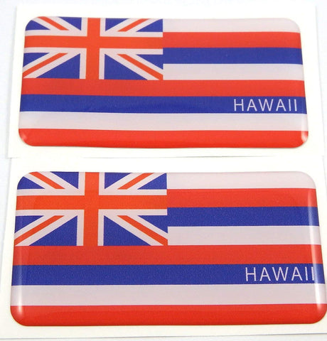 Hawaii Flag Domed Decal 3D Sticker Emblem 2.6" Set of 2 Decals