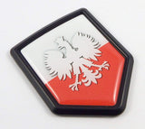 Poland Polish Polska Flag Black Shield Car Bike Decal Crest Emblem 3D Sticker