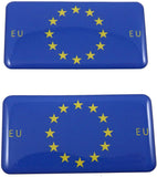 European Union Europe Flag Domed Decal 3D Sticker Emblem 2.6" Set of 2 Decals