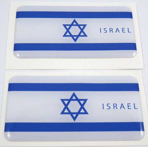 Israel Israeli Flag Domed Decal 3D Sticker Emblem 2.6" Set of 2 Decals