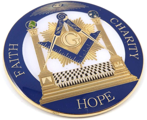 Mason. Faith Hope Charity 3" auto Emblem Metal car Decal MAS28