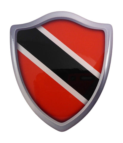 Trinidad Flag Shield Domed Decal 3D Look Edge Emblem Resin car Sticker 2.6"x3"