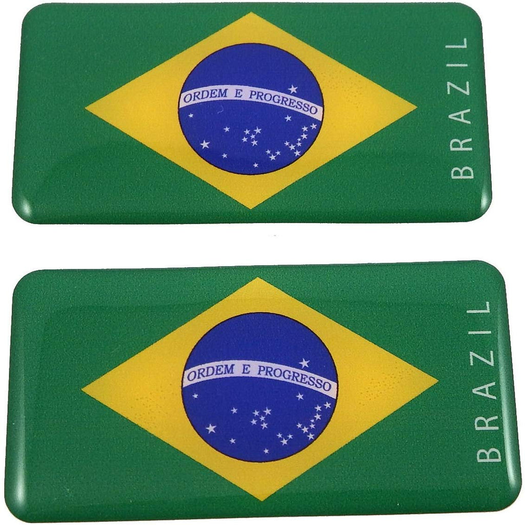 Brazil Decals Brazil Brazilian Flag Domed Decal 3D Sticker Emblem 2.6