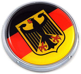 Germany German Deutschland Flag 2.75" Car Chrome Round Emblem Decal 3D Badge