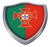 Portugal Flag Shield Domed Decal 3D Look Emblem Resin car Sticker 2.6"x3"