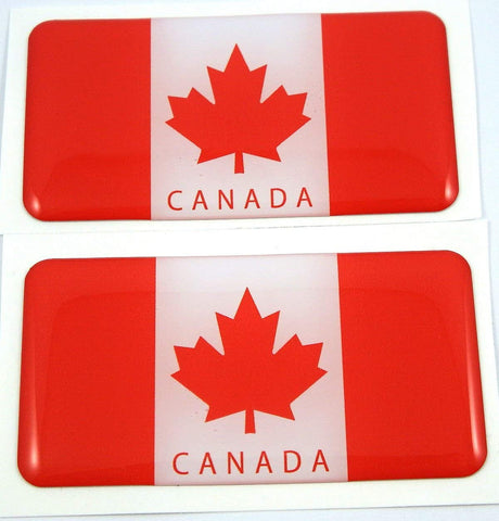 Canada Canadian Flag Domed Decal 3D Sticker Emblem 2.6" Set of 2 Decals