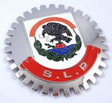 S.L.P Grille Badge SLP Mexico CRES for car Truck Grill Mount Flag Emblem Chrome