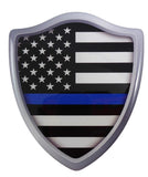 USA Police Thin Blue line Flag Shield Domed Decal 3D Look Emblem car 2.6"x3"