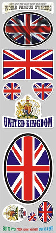 Geat Britain 9 Stickers Set Flag Decal Bumper stiker car auto Bike Laptop