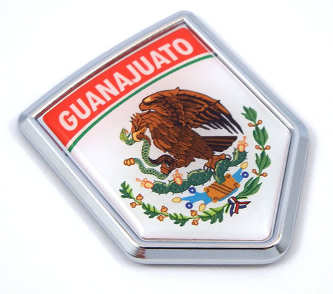 Guanajuato Mexico Flag Mexican Car Emblem Chrome Bike Decal 3D Sticker MX26