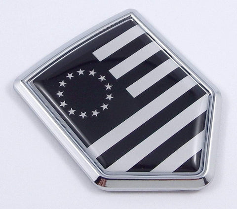 USA Betsy Ross Black Patriotic American Flag Auto Chrome Emblem Decal Badge 3D Sticker