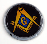 Mason Masonic Black Back Flag 2.75" Car Chrome Round Emblem Decal 3D Badge