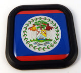 Belize Flag Square Black rim Emblem Car 3D Decal Badge Bumper Hood sticker 2"