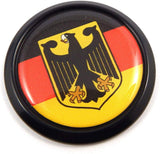 Germany German Black Round Flag Car Decal Emblem Bumper 3D Sticker 1.85"
