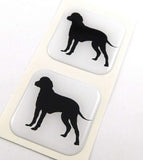 Dog Pet Flag Square Domed Decal Emblem car Bike Gel Stickers 1.5" 2pc.