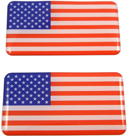 USA American Flag Domed Decal 3D Sticker Emblem 2.6" Set of 2 Decals