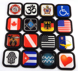 Salvador Flag Square Black rim Emblem Car 3D Decal Badge Hood Bumper sticker 2"