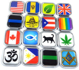 Romania Flag Square Chrome rim Emblem Car 3D Decal Badge Hood Bumper sticker 2"