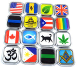 Assyria Flag Square Chrome rim Emblem Car 3D Decal Badge Hood Bumper sticker 2"