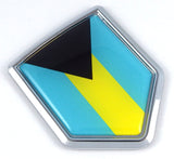 Bahamas Flag Bahamian Emblem Chrome Car Decal Sticker badge