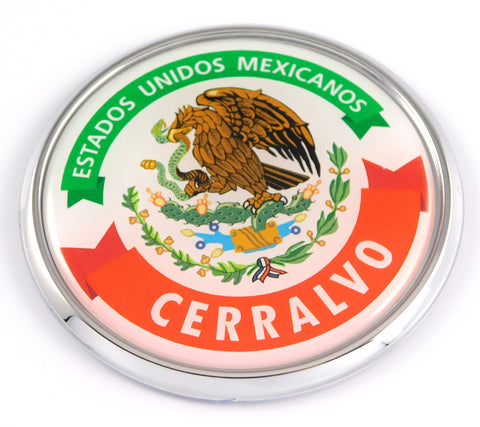 Cerralvo Mexico Mexican State Car Chrome Round Emblem Decal 3D Badge 2.75"