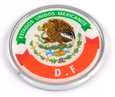 D.F Mexico Mexican State Car Chrome Round Emblem Decal 3D Badge 2.75"